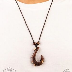 Men’s Brown Off The Hook Pendant Necklace